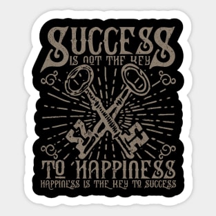 Success Key To Happiness Sticker